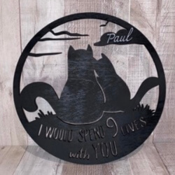 9 Lives Cats Sign handcrafted by Triple R Designs