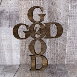 God is Good Cross #2 handcrafted by Triple R Designs