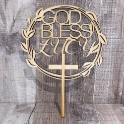 Cake Topper God Bless Lucy handcrafted by Triple R Designs
