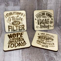 Fun Wooden Coasters handcrafted by Triple R Designs