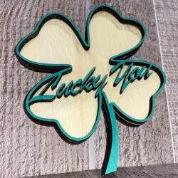 Lucky You 4-leaf clover handcrafted by Triple R Designs