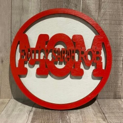 Mom with Kids' Names (2) handcrafted by Triple R Designs