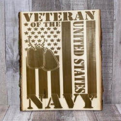 US Navy Veteran Plaque handcrafted by Triple R Designs