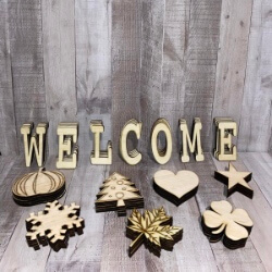 Welcome Sign kit pieces handcrafted by Triple R Designs